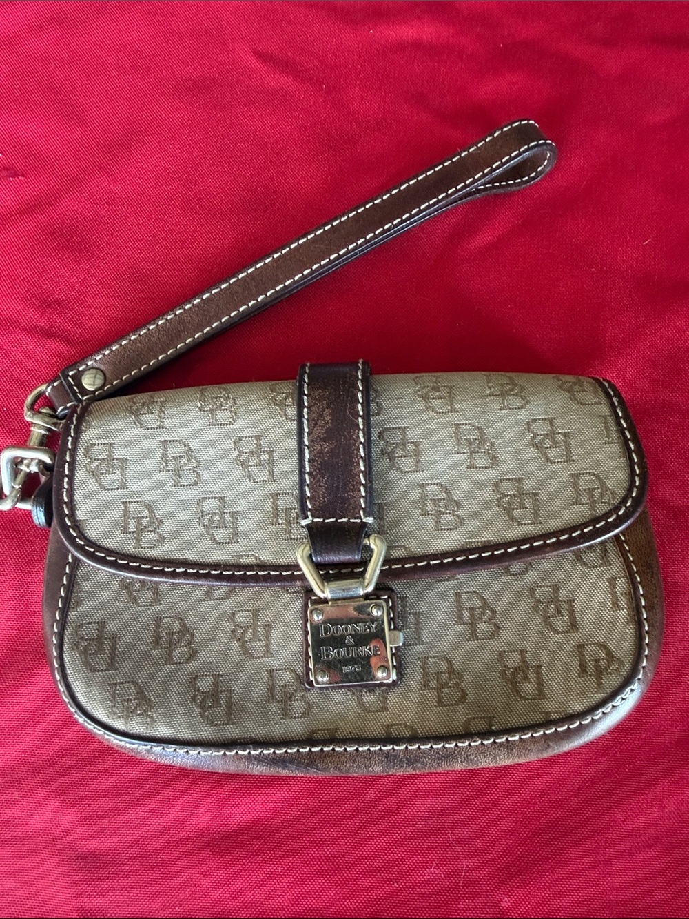 Dooney & Bourke Brown Monogram Wristlet Clutch